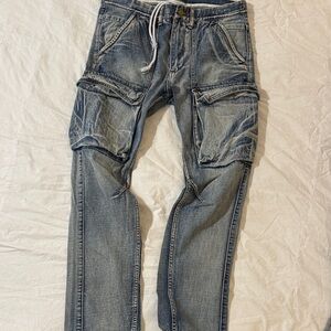 MNML - Blue Denim Cargo Jeans Men Size 31